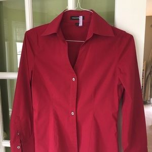 Express Dress shirt womens size Small Burgundy red